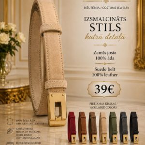 Regulējama ādas (zamša) josta